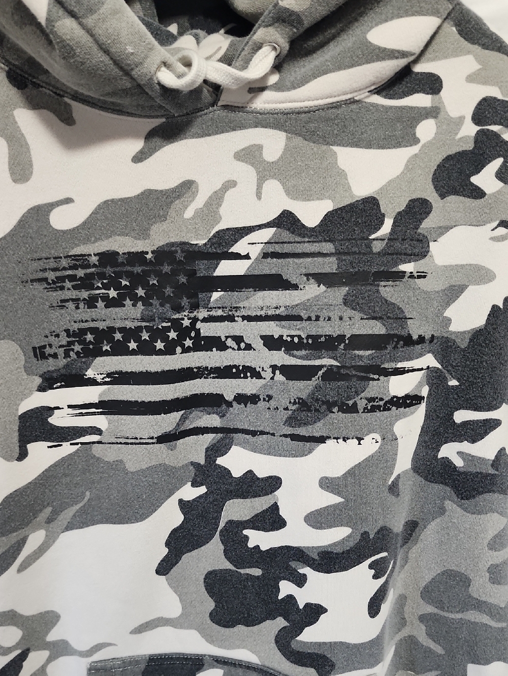 Gray & White Camo Pullover Hoodie - Picture 2 of 6